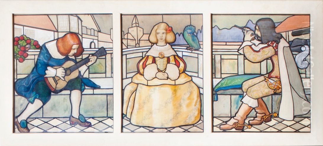 Kilpakosijat, luonnos Oil Painting by Olga Gummerus-Ehrstrom