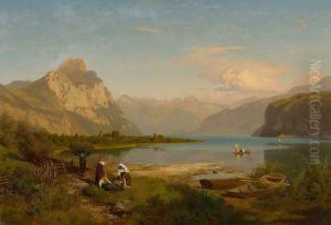 Der Walensee. Blick von Weesen in Richtung Sargans