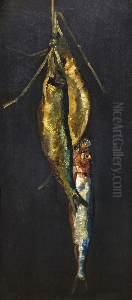 The fish Oil Painting by Amand Gautier