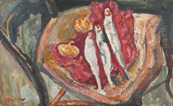Nature Morte aux Harengs et aux Oignons Oil Painting by unknown