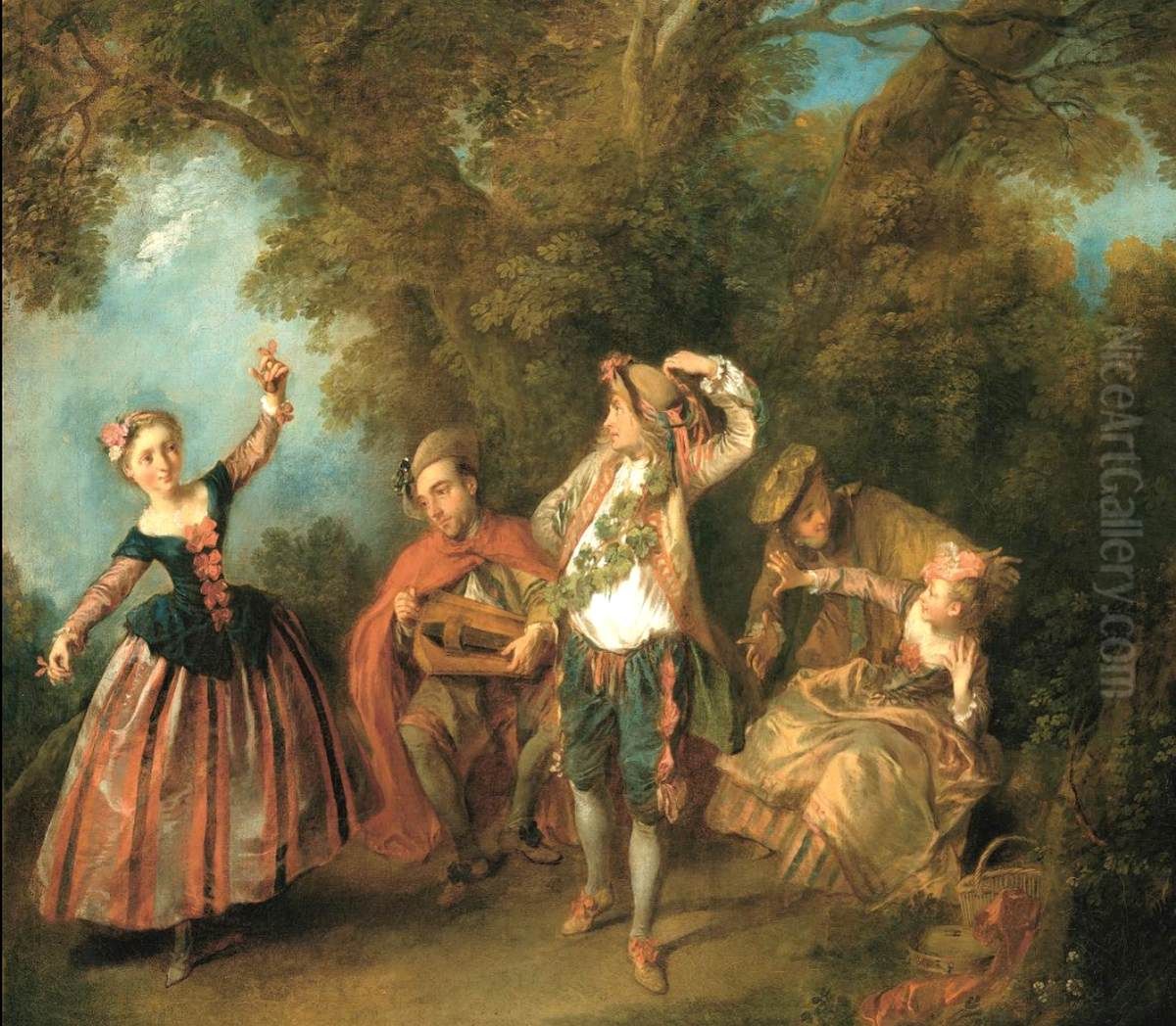 Le Menuet Oil Painting by Nicolas Lancret
