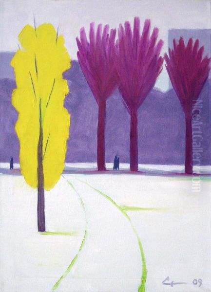 First Snow Oil Painting by unknown