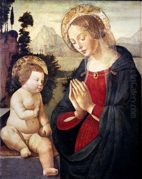 Adoration of the Child. Oil Painting by Ghirlandaio Domenico