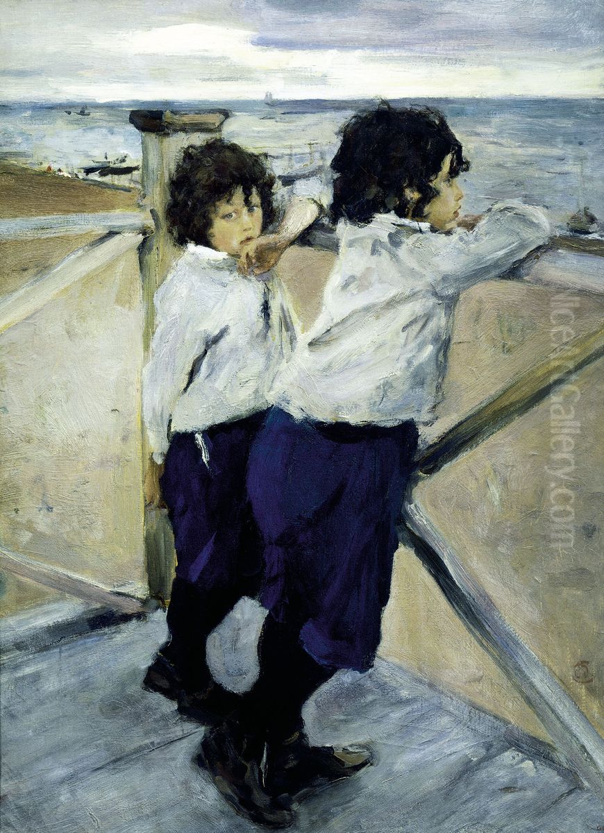 Children. Sasha and Yura Serov Oil Painting by Valentin Serov