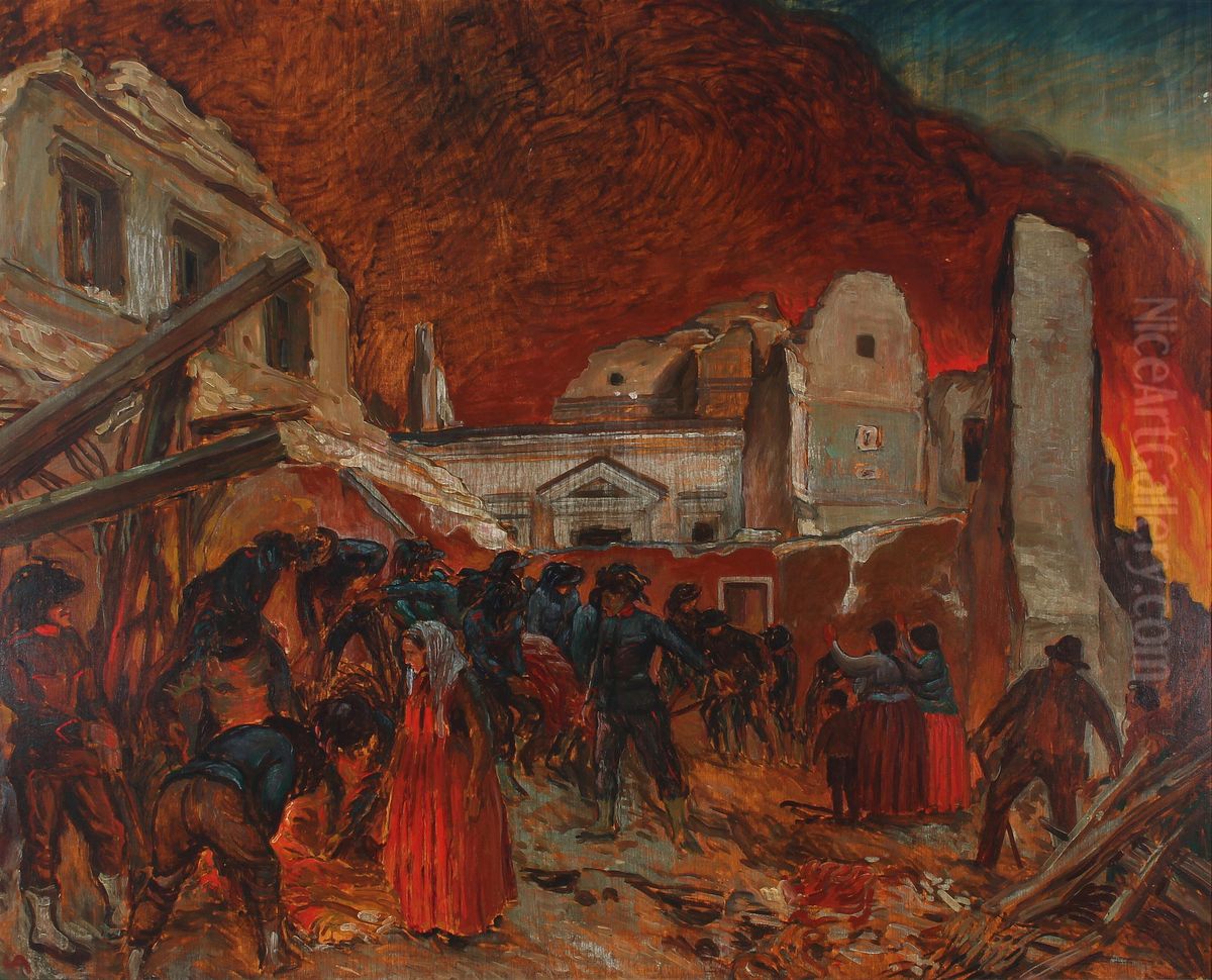 By i brand. Oil Painting by Valdemar Andersen