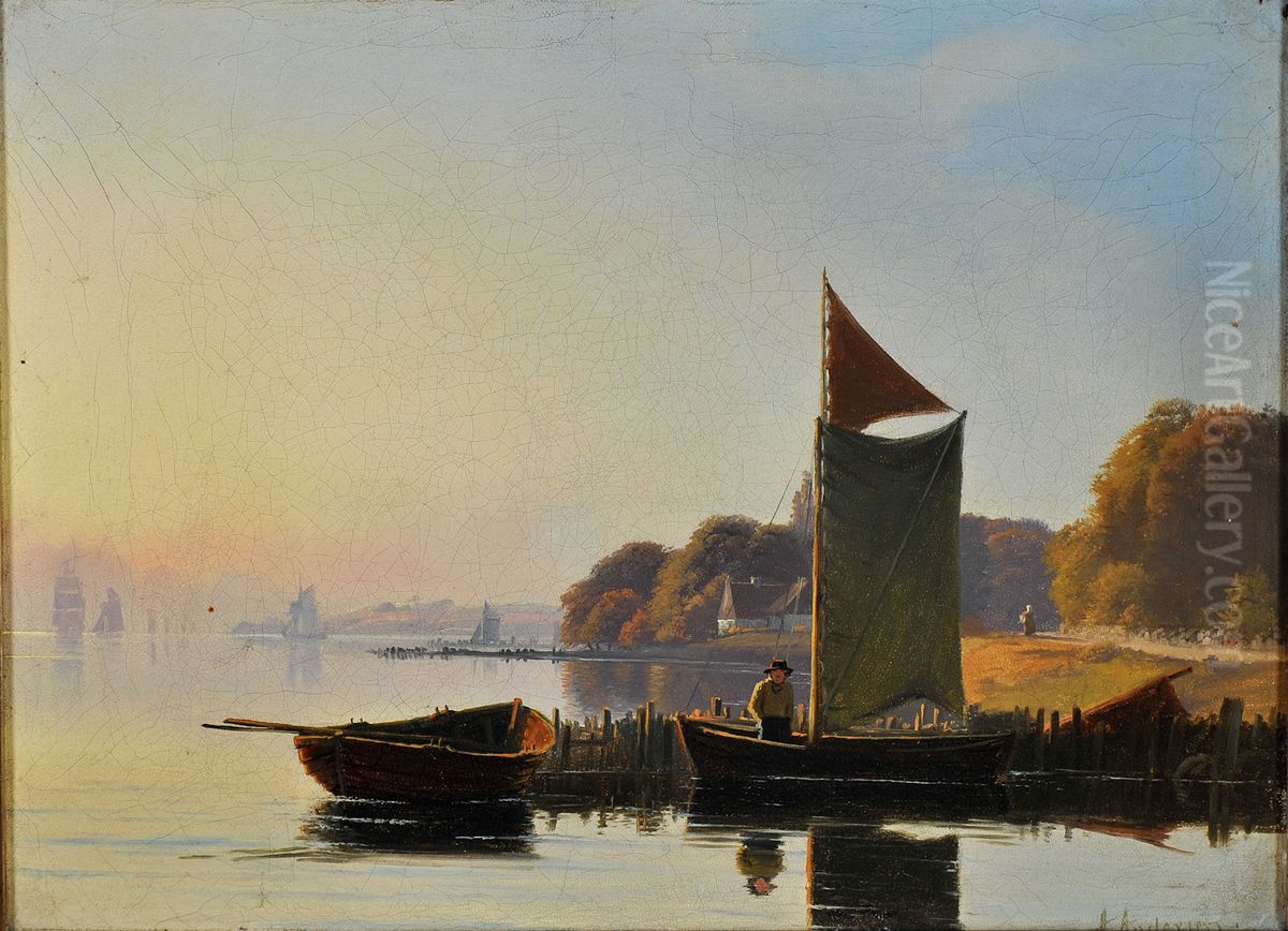 Kystparti. Oil Painting by Anders Andersen-Lundby
