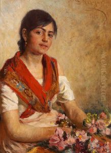 Nannina, En neapolitansk blomstersaelgerske. Studie..