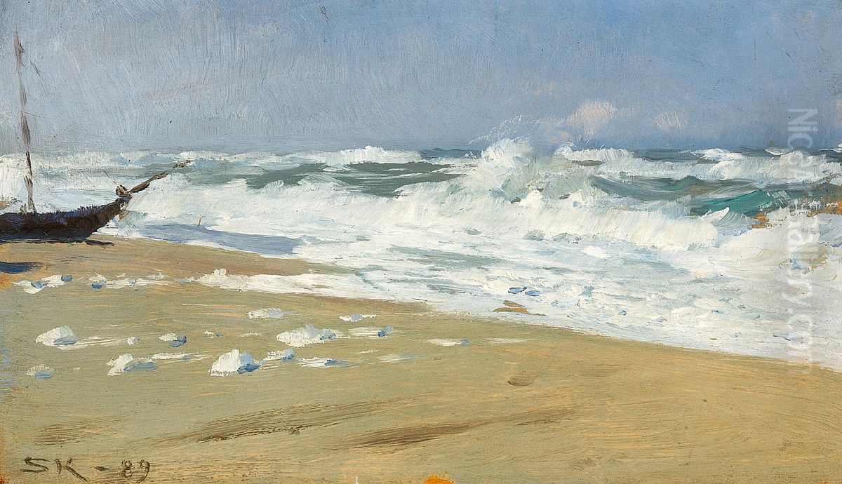 Study of a beach. Oil Painting by Peder Severin Kroyer