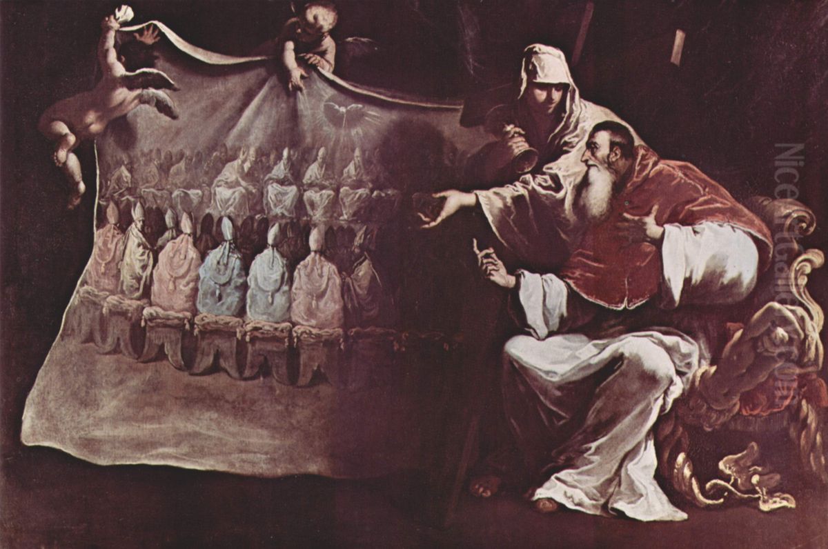 Paolo III ispirato dalla Fede a convocare il concilio di Trento Oil Painting by Sebastiano Ricci