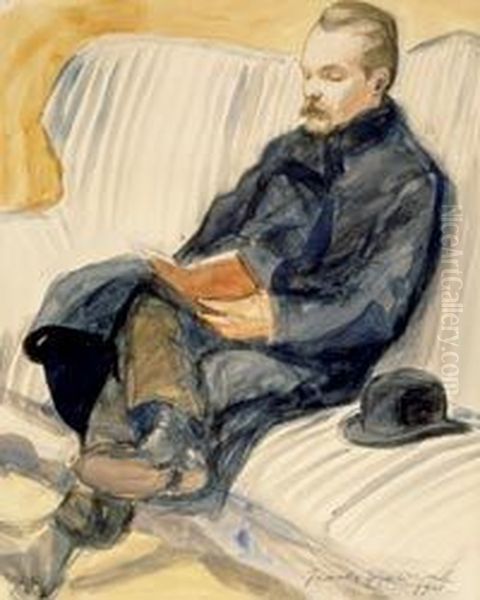 Portrait of Jalo Sihtola Oil Painting by Yrjo Ollila