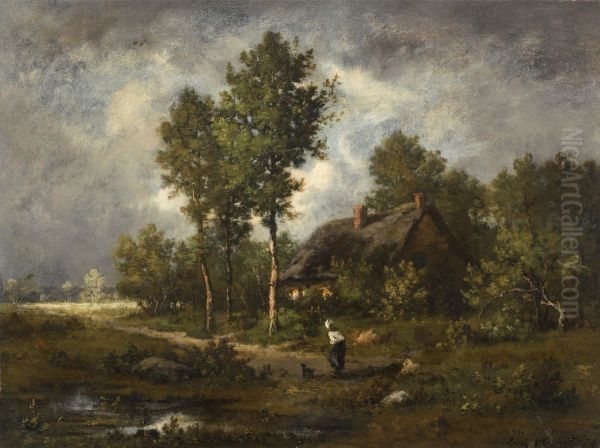 La Ferme Oil Painting by Leon Richet