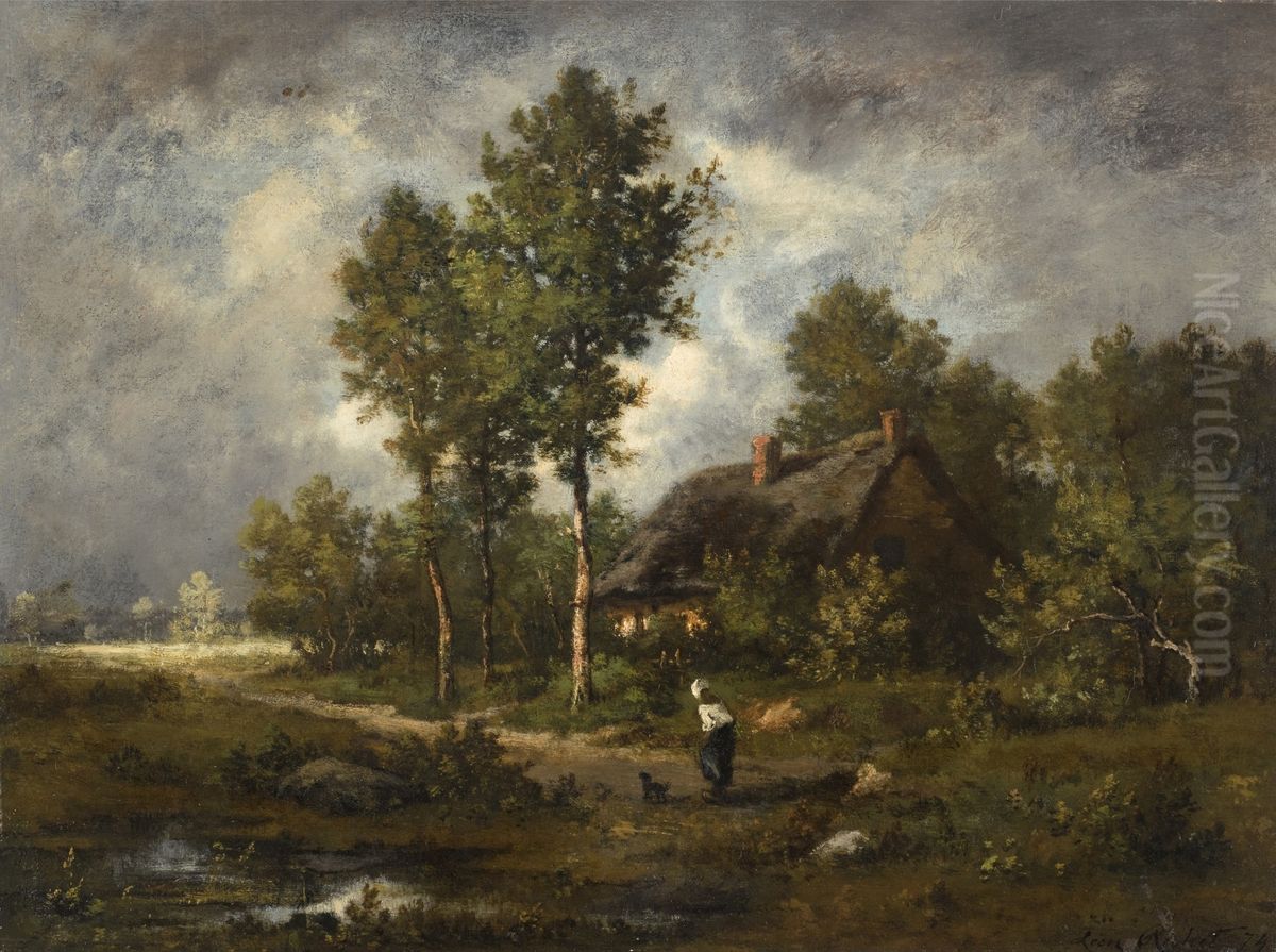 The Farmstead Oil Painting by Leon Richet