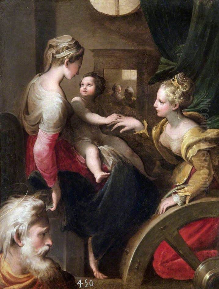 The Mystic Marriage of Saint Catherine Oil Painting by Parmigianino