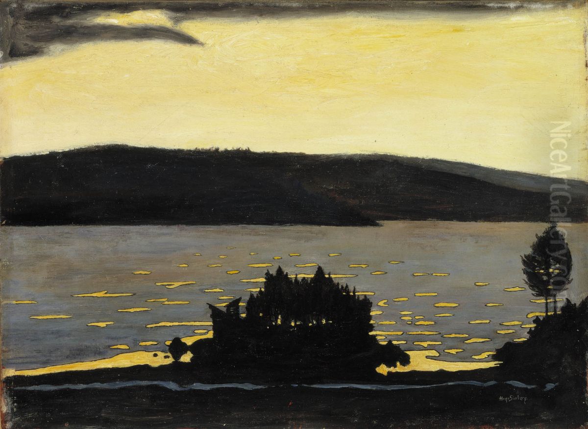 Kevatilta jaanlahdon aikaan Oil Painting by Hugo Simberg