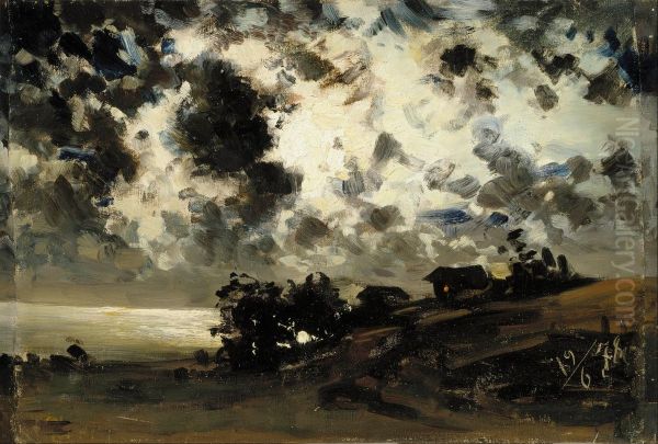 Moonlight, study Oil Painting by Fanny Churberg
