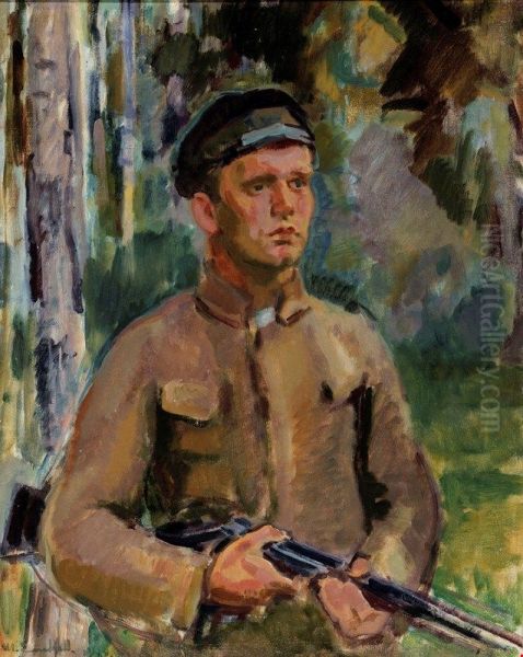 Metsastaja Oil Painting by Magnus Enckell