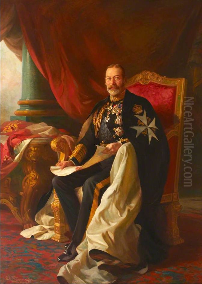 HM King George V (1865-1936) Oil Painting by Edward Caruana Dingli