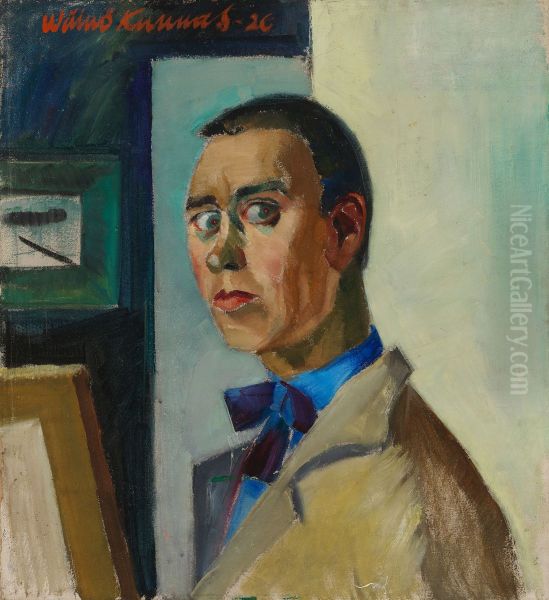 Sjalvportratt Oil Painting by Vaino Kunnas