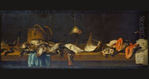 Still life with fish on a sales counter