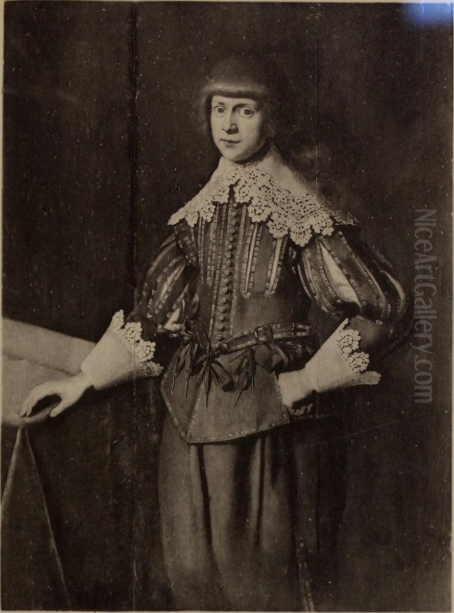 Portrait of een jongeman, 1637 Oil Painting by Wybrand de Geest