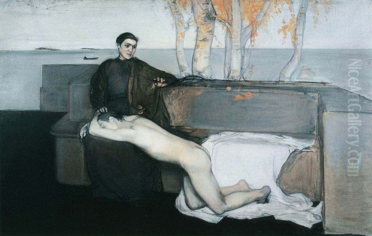 Melancholy Oil Painting by Magnus Enckell