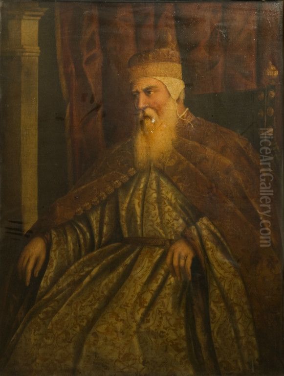 Portrait of Doge Pasquale Cicogna Oil Painting by Palma il Giovane Portrait of Doge Pasquale Cicogna Oil Painting by Palma il Giovane