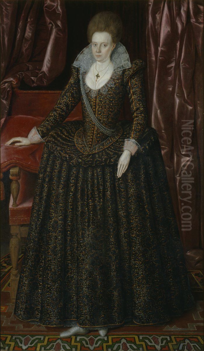 Lady Arabella Stuart (1575-1615), Cousin of King James I Oil Painting by Government Art Collection Lady Arabella Stuart (1575-1615), Cousin of King James I Oil Painting by Government Art Collection