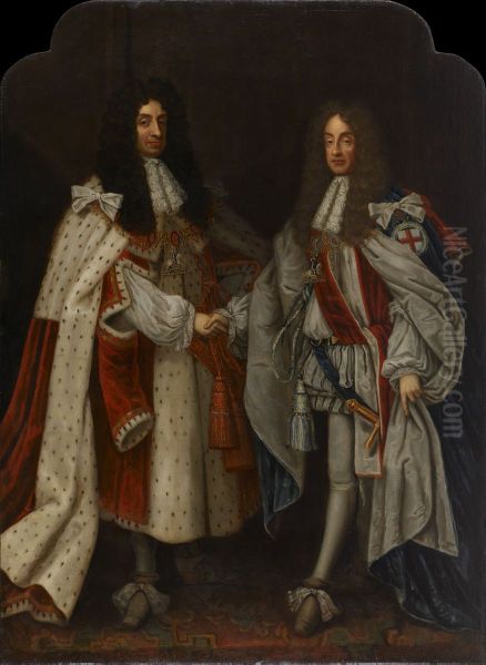 King Charles II (1630-1685), and King James II (1633-1701) Oil Painting by unknown
