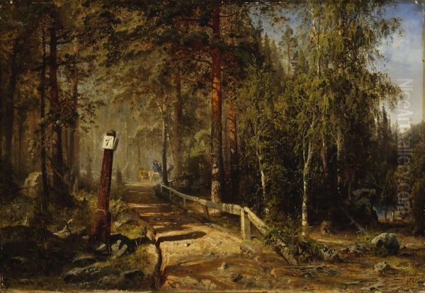 Mail Road in Hame Oil Painting by Werner Holmberg