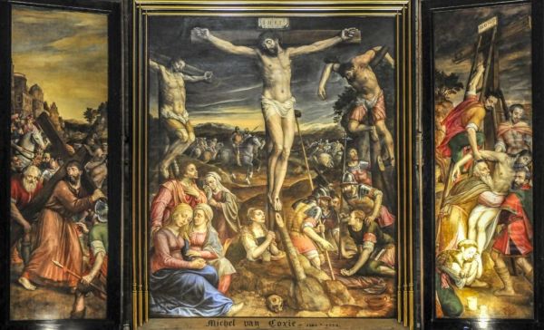 The Crucifixion Oil Painting by Michiel Coxie