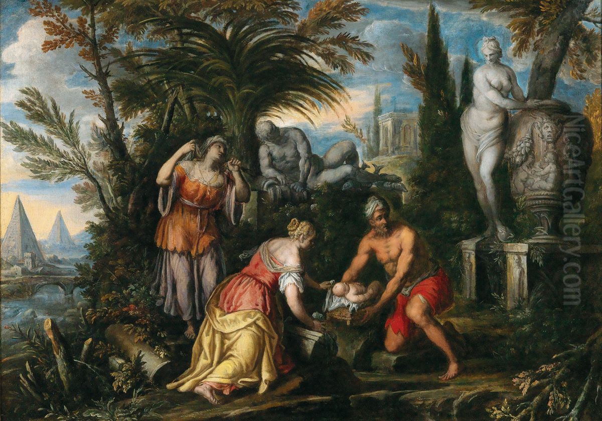 The finding of Moses Oil Painting by Paolo Fiammingo