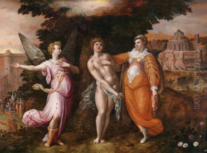 Allegory of Christian life Oil Painting by Gillis Coignet
