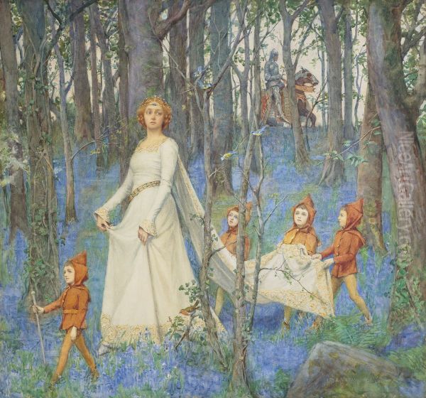 The Fairy Woods Oil Painting by Henry Meynell Rheam