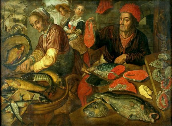 Fish market. Oil Painting by Joachim Beuckelaer