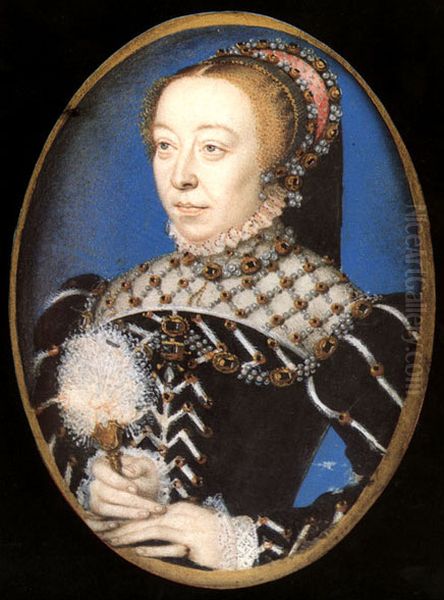 Portrait of Catherine de' Medici (1519-1589) Oil Painting by Francois Clouet