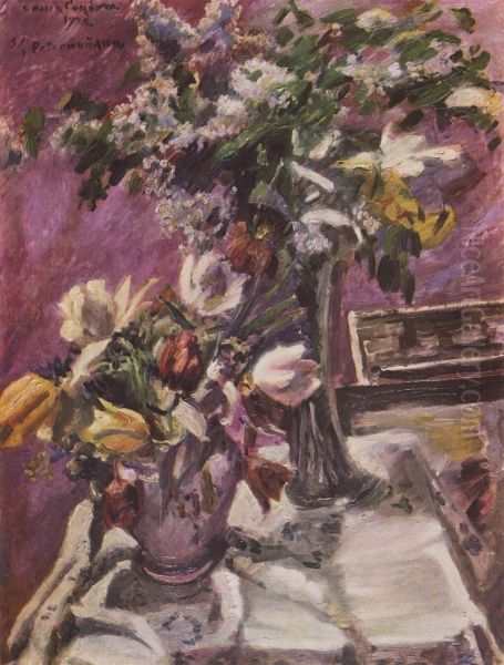 Flieder und Tulpen Oil Painting by Lovis Corinth