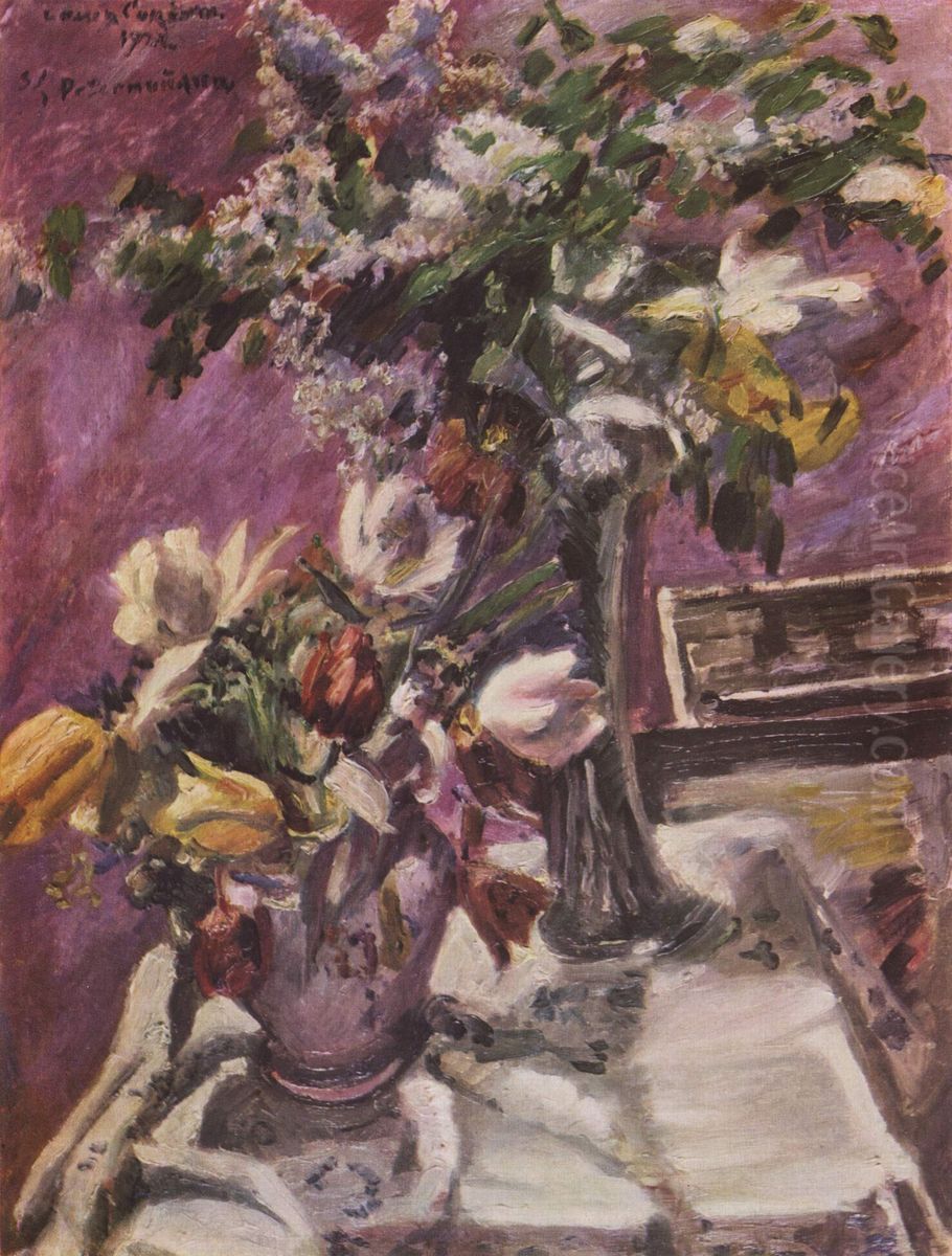 Lilac and tulips Oil Painting by Lovis (Franz Heinrich Louis) Corinth