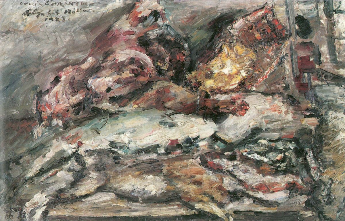 Viktualien bei Hiller in Berlin(Kuhlraum des Restaurants Hiller, Berlin) Oil Painting by Lovis (Franz Heinrich Louis) Corinth
