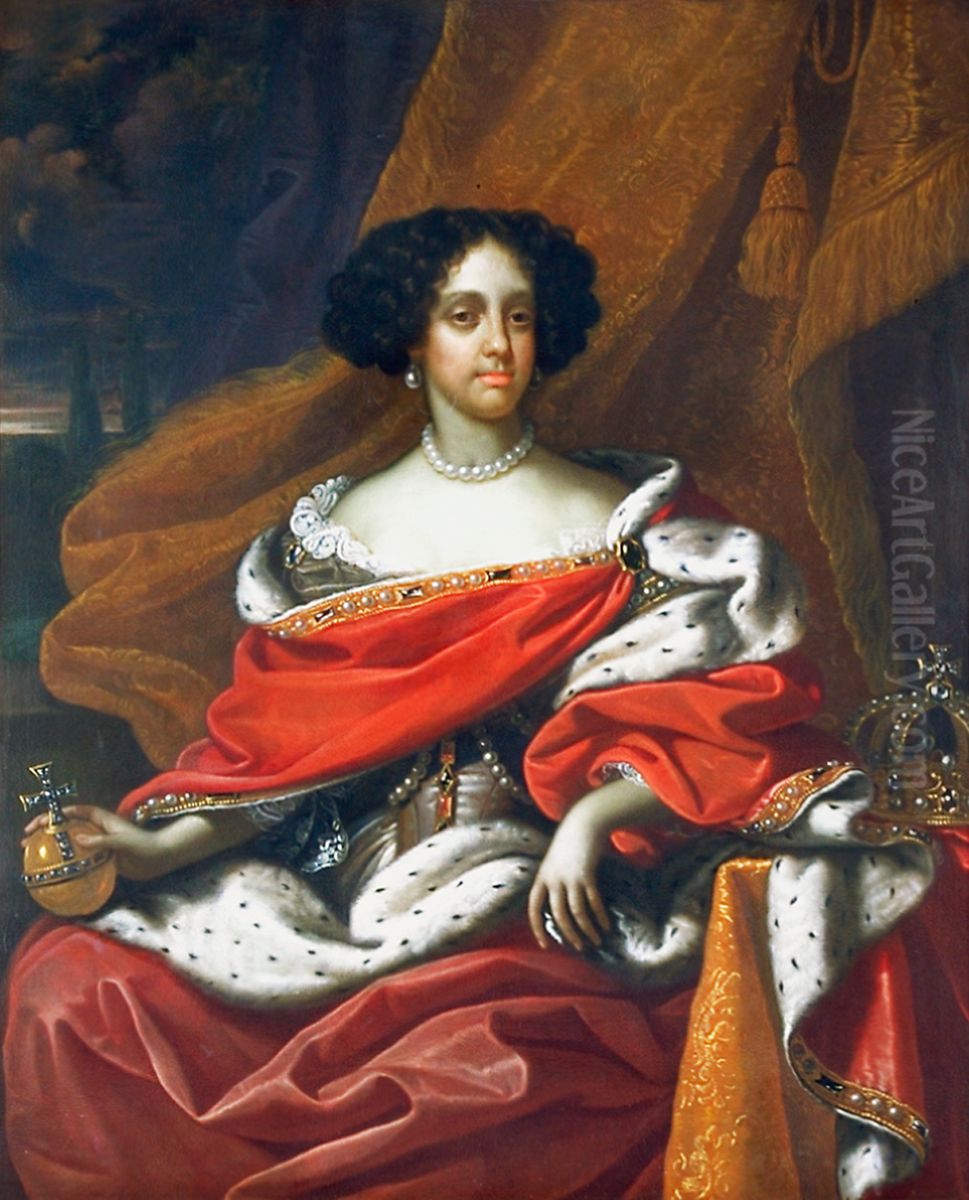 Catherine of Braganza (1638-1705), Queen Consort of Charles II Oil Painting by Benedetto Gennari II