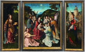 The Holy Family with Angels, St Catherine and St Barbara