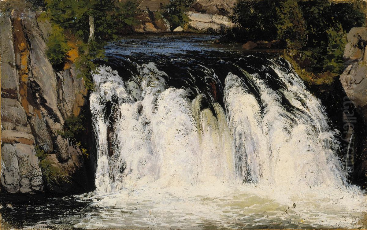 Waterfall Oil Painting by Fanny Churberg