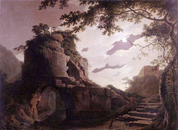 Virgil's Tombby Moonlight Oil Painting by Joseph Wright of Derby