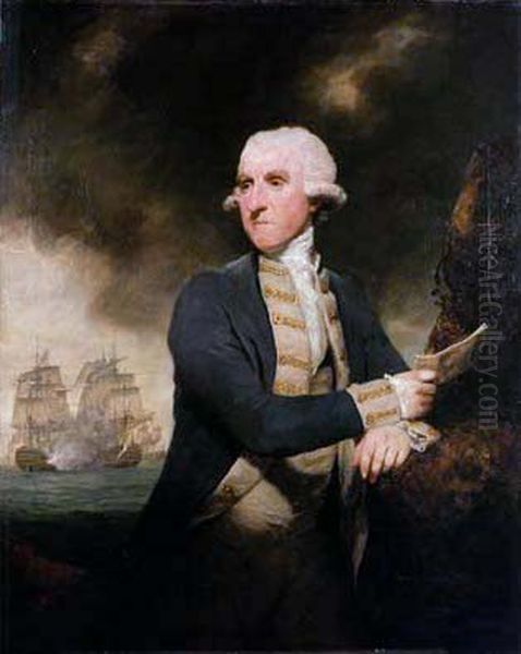 Admiral Lord Hood Oil Painting by Of Sir Joshua Reynolds