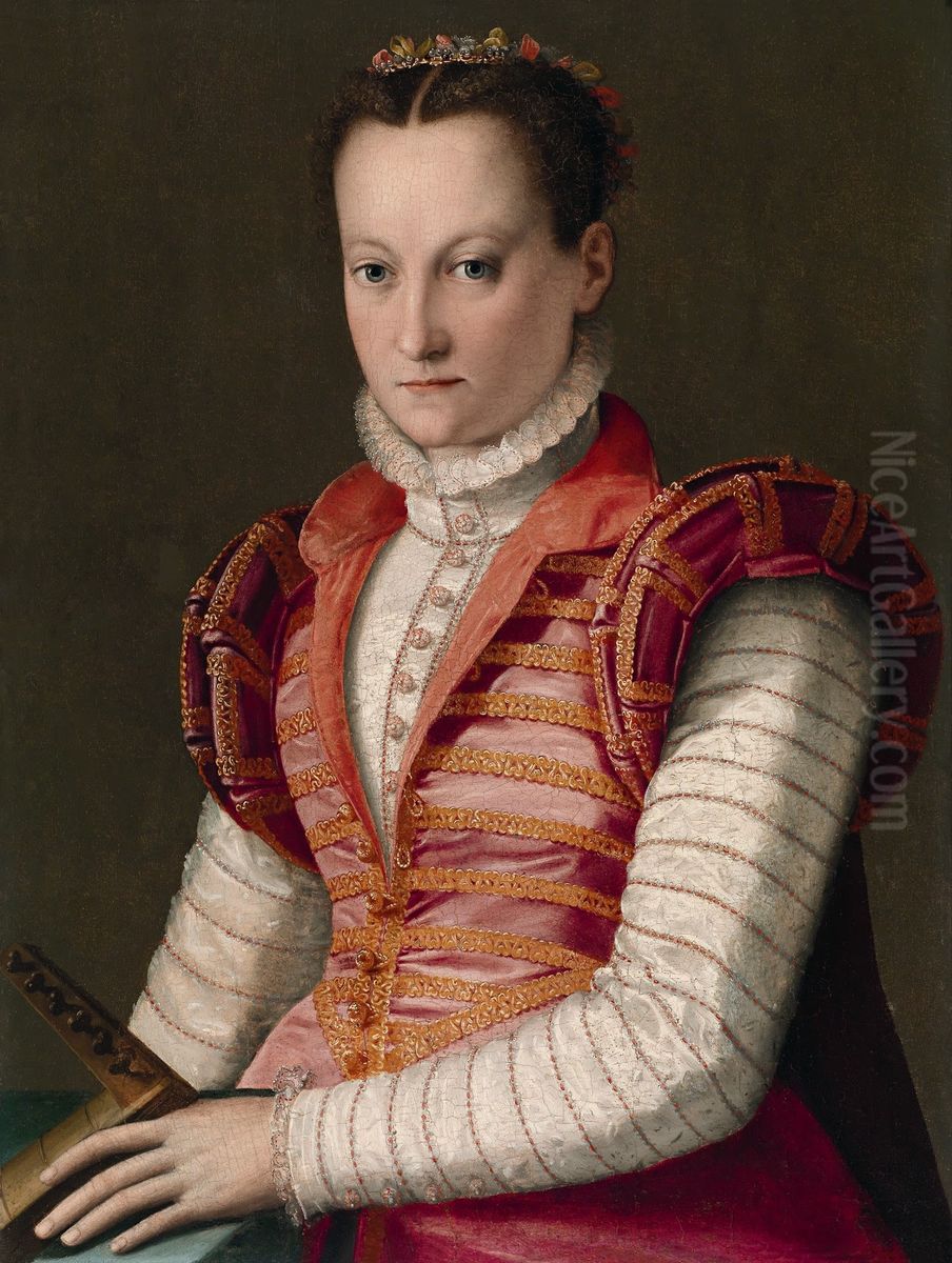 Junge Adelige mit einer Laute Oil Painting by Alessandro Allori