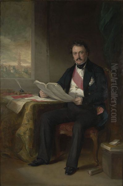 Sir Henry Pottinger (1789-1856), Governor of Hong Kong Oil Painting by Francis Grant