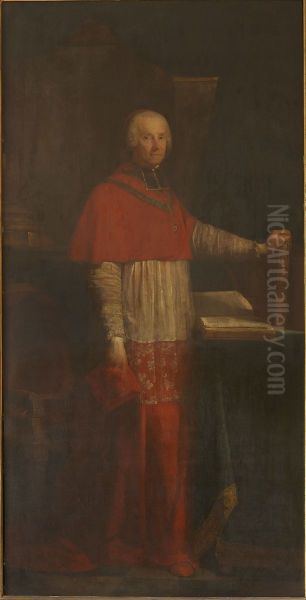 Portret van kardinaal Joannes-Henricus de Franckenberg, aartsbisschop van Mechelen Oil Painting by Willem Jacob Herreyns