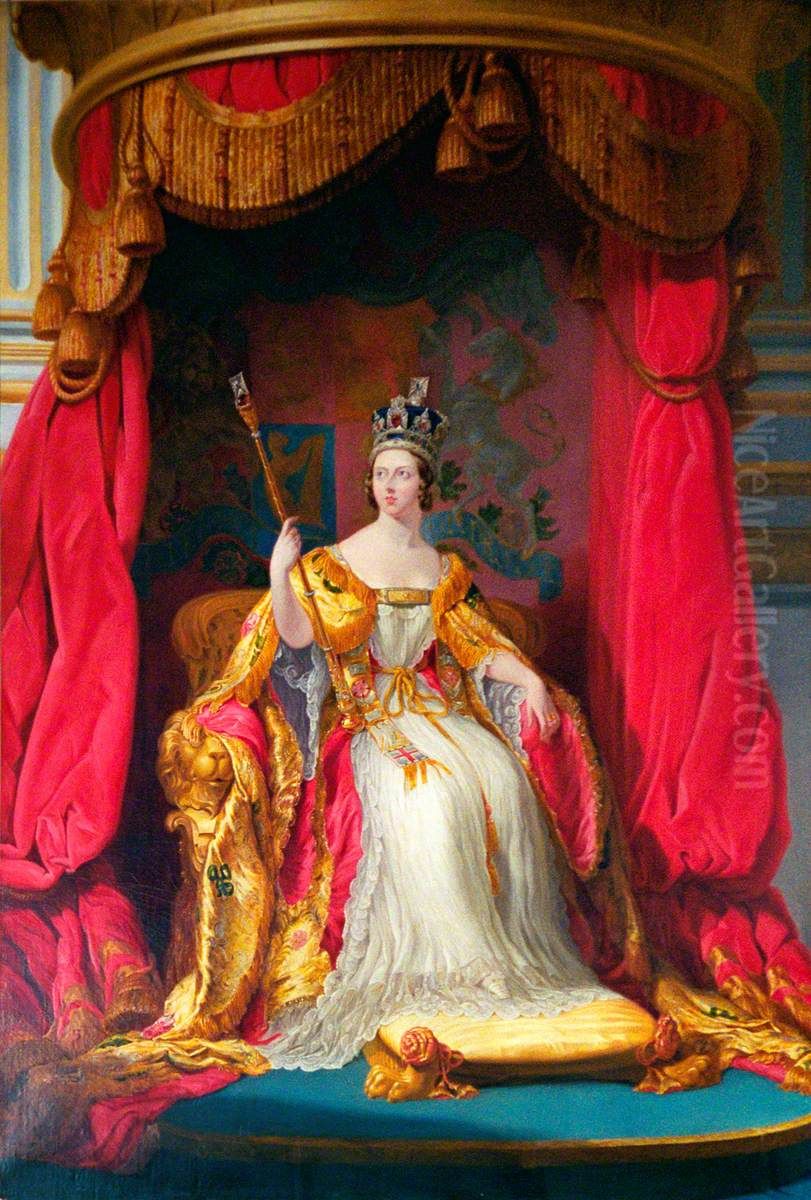 Queen Victoria (1819-1901), reigned 1837-1901 Oil Painting by George Hayter