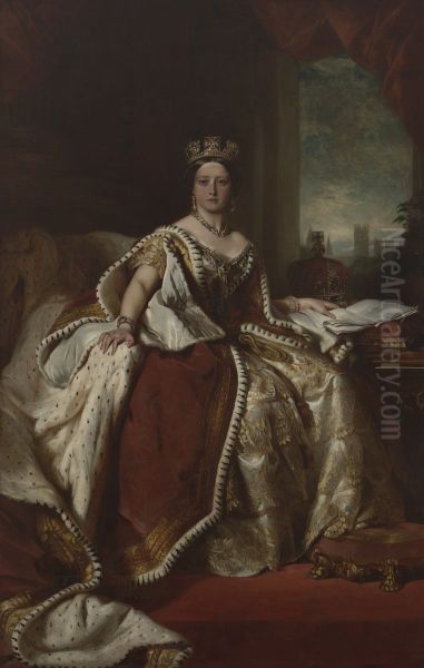 Queen Victoria (1819-1901) Oil Painting by Franz Xavier Winterhalter