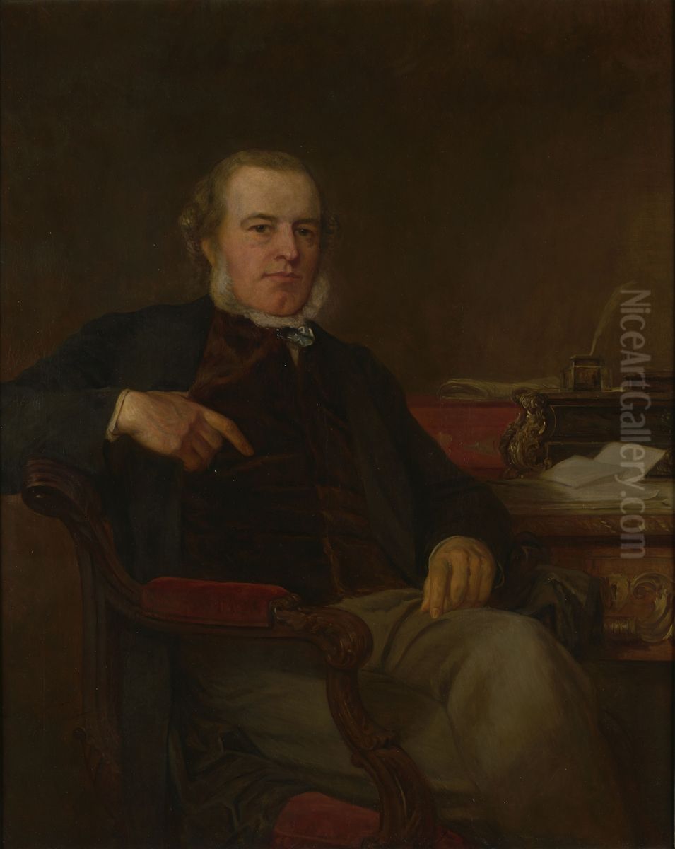 Portrait ofHenry Bruce, 1st Baron Aberdare, British politician andhome secretary(1815-1895) Oil Painting by Henry Tanworth Wells