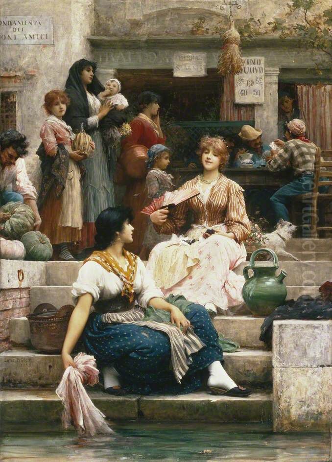 Venetians Oil Painting by Luke Fildes